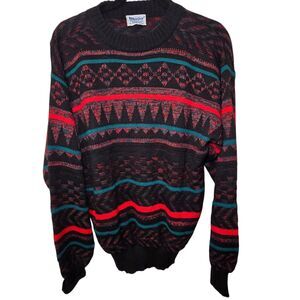 Vintage Meister Mens Faire Isle Grandpa Dad Ski Knit Sweater Large